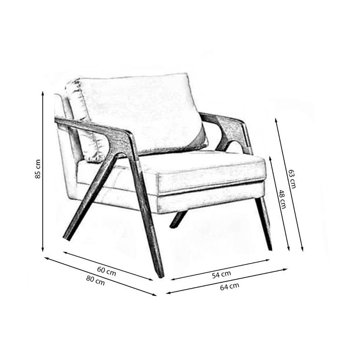 Kit 2 Poltronas Decorativa Mona Luxo Linho Bege Claro e Base Madeira Maciça Bege Claro