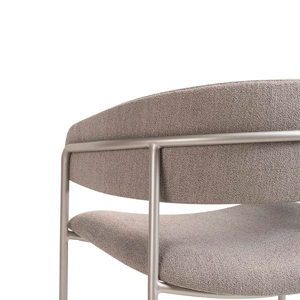 Cadeira Shane - Cadeira Estofada - Base Metálica INOX - LINHO 65