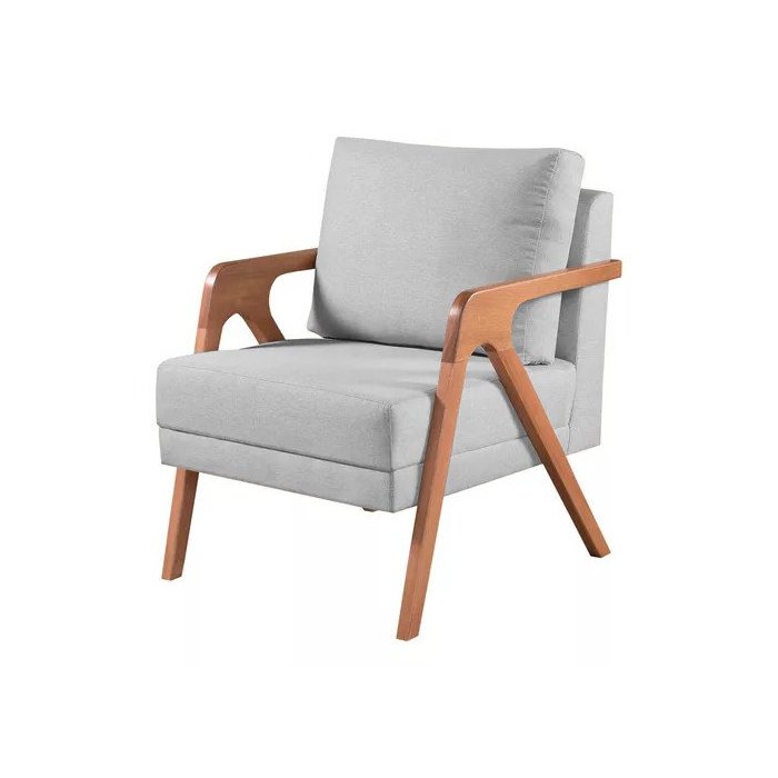 Kit 2 Poltronas Mona Linho Cinza - Kimi Design Cinza