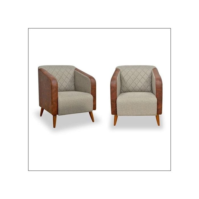 Kit 2 Poltronas Cadeira Decorativa Silmara Luxo Composê para Sala Estar Escritório Espera Recepção