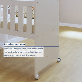 Mini berço 100% MDF com Colchão Yescasa Branco