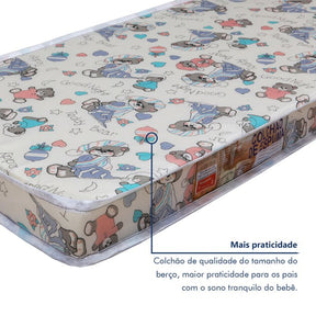 Mini berço 100% MDF com Colchão Yescasa Branco