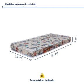 Mini berço 100% MDF com Colchão Yescasa Branco