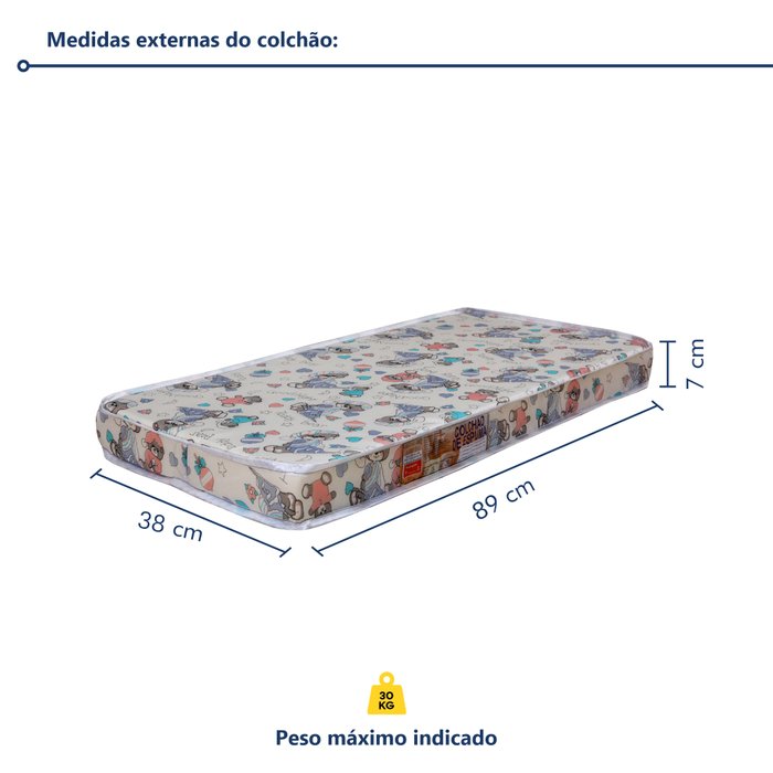 Mini berço 100% MDF com Colchão Yescasa Branco
