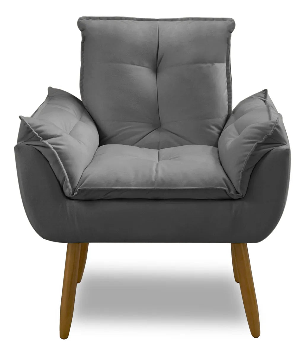 Kit 2 Poltrona Decorativa Opala Sala De Estar Recepção Suede