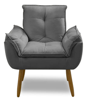 Kit 2 Poltrona Decorativa Opala Sala De Estar Recepção Suede