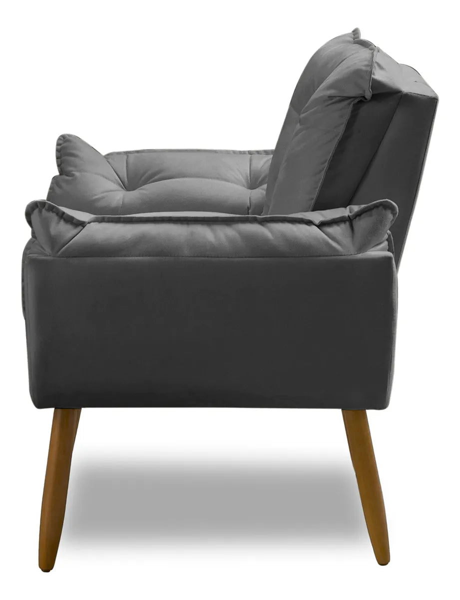 Kit 2 Poltrona Decorativa Opala Sala De Estar Recepção Suede