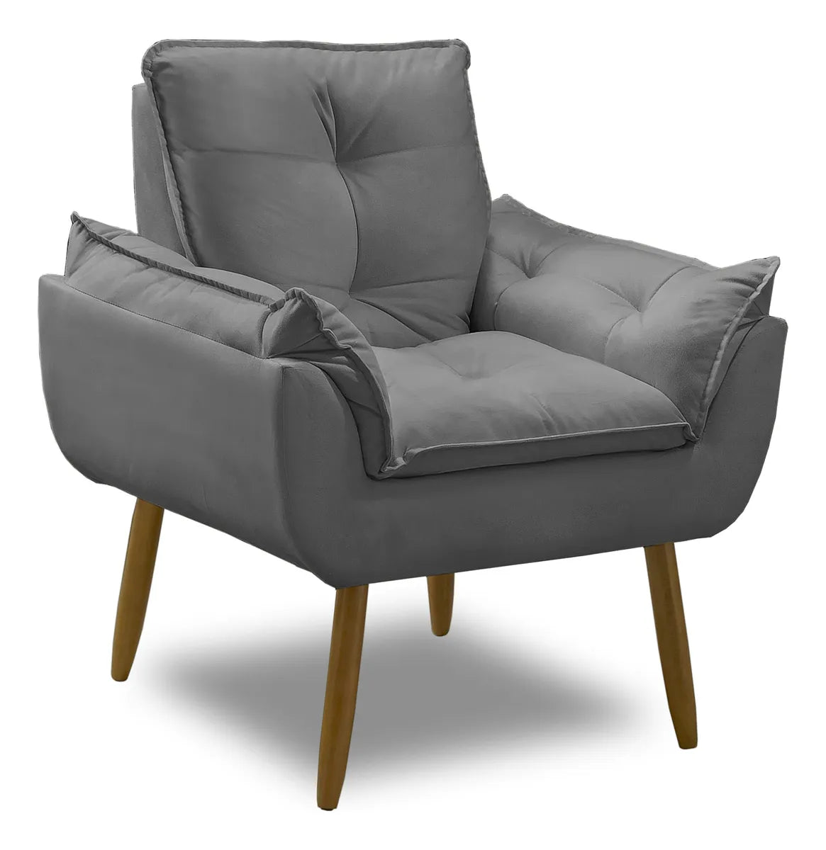 Kit 2 Poltrona Decorativa Opala Sala De Estar Recepção Suede