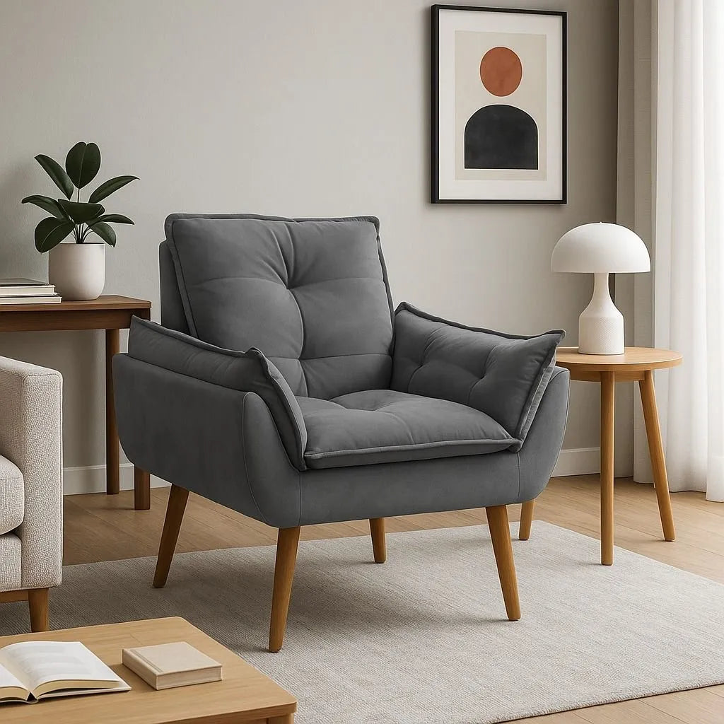 Kit 2 Poltrona Decorativa Opala Sala De Estar Recepção Suede
