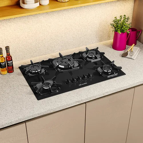 Cooktop Mueller 5 Bocas Preto | Tripla Chama, Design Moderno e Máxima Potência 127/220V
