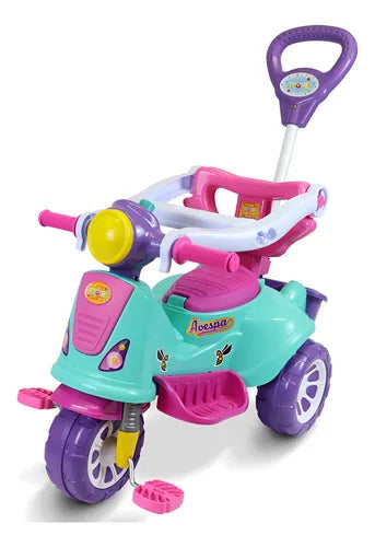Triciclo Infantil Avespa Pink Maral Com Pedal