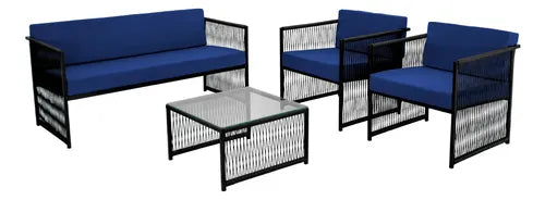 Conjunto Para Área Externa De Corda Náutica Estrutura Cinza