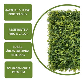 20 placa de samambaia cheia 40x60 Jardim Vertical Artificial Premium Noogs Muro Ingles Resistente Area Interna Externa Com Proteção UV Marca Noogs