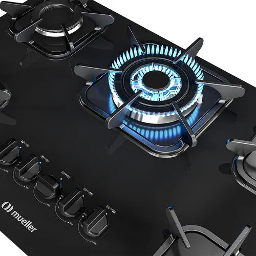 Cooktop Mueller 5 Bocas Preto | Tripla Chama, Design Moderno e Máxima Potência 127/220V