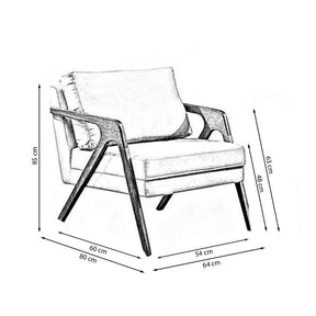 Kit 2 Poltronas Decorativa Mona Luxo Linho Bege Claro e Base Madeira Maciça Bege Claro