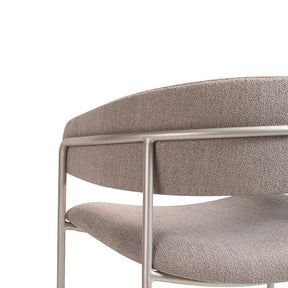 Cadeira Shane - Cadeira Estofada - Base Metálica INOX - LINHO 65